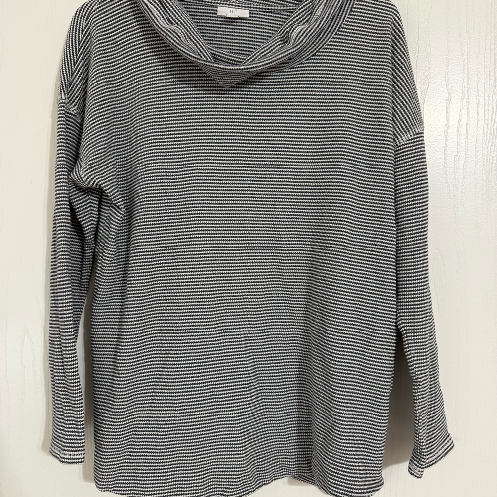 J. Jill Black and‎ White Cowl Neck Sweater